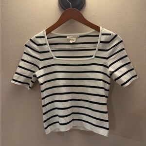 Striped Black and White Women's Top